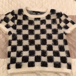 Forever 21 checkered fuzzy shirt